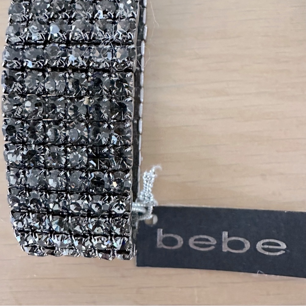 New in box Bebe jewelry! Gorgeous 6-row rhinestone stretch bracelet!